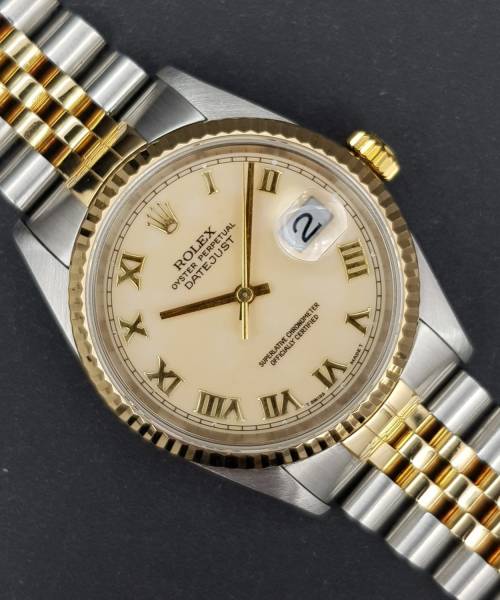 Rolex Datejust 36 16233 Leopard Dial Very Good condition stee gold X362