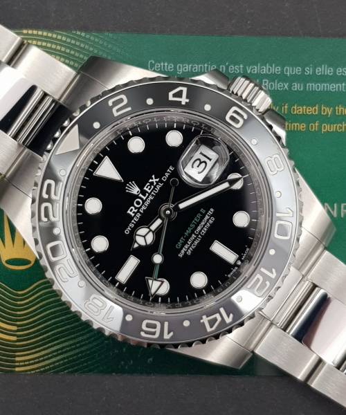 Rolex GMT-Master II 126710GRNR With Card Like New Stahl steel hhk3-10a
