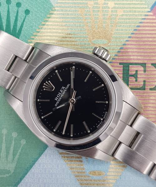 Rolex Oyster Perpetual Lady 76080 24mm With Paper Good condition stahl steel 261XXX02Nov