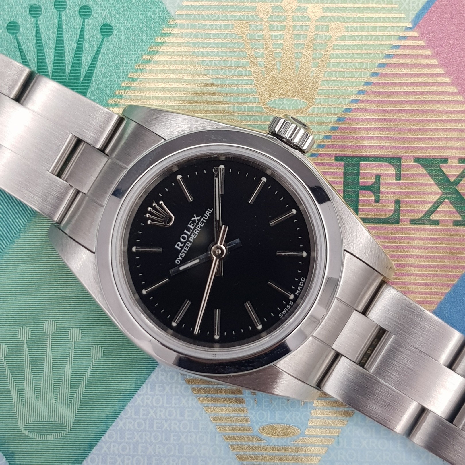 Rolex Oyster Perpetual Lady 76080 24mm With Paper Good condition stahl steel 261XXX02Nov