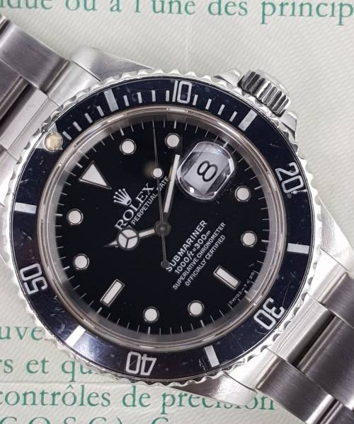 Rolex Submariner Date 16610 40mm With Paper Very Good condition stahl steel 41Blum