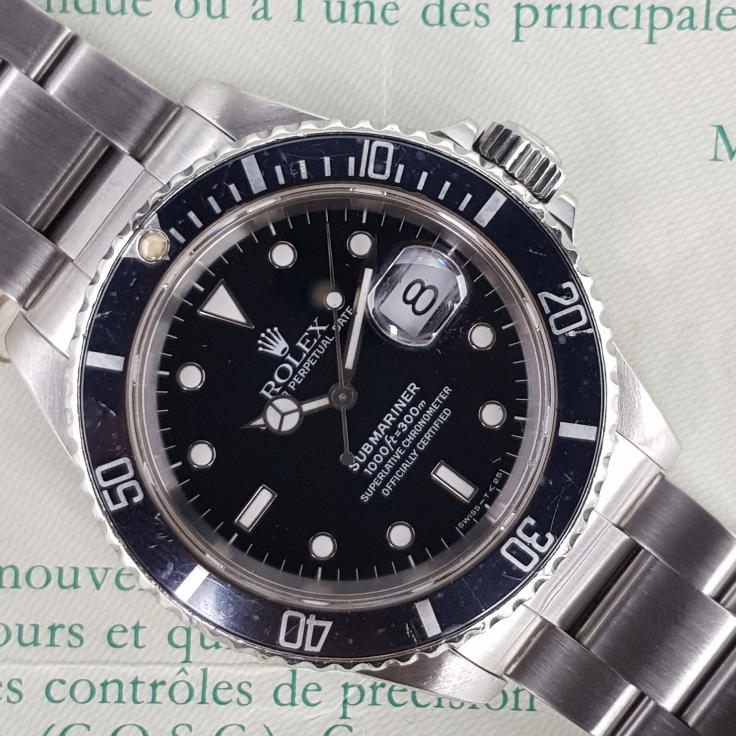 Rolex Submariner Date 16610 40mm With Paper Very Good condition stahl steel 41Blum