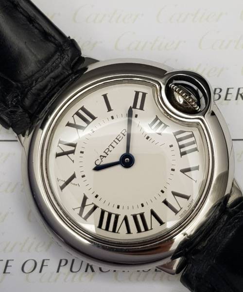Cartier Ballon Bleu 28mm 3009 28mm With Paper Good condition stahl steel 471Blum02Nov