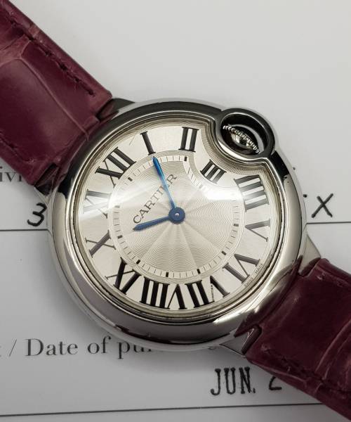Cartier Ballon Bleu 33mm 3653 33mm With Paper Good condition stahl steel 472Blum02Nov