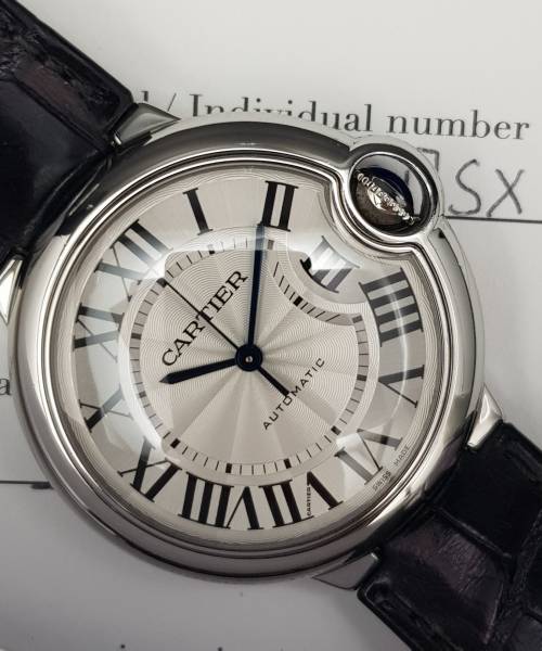 Cartier Ballon Bleu 36mm 3284 36mm With Paper Very Good condition stahl steel 467AF02