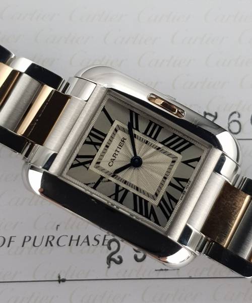 Cartier Tank Anglaise 3485 30.5mm With Paper Very Good Condition Rose Gold 494xxx0