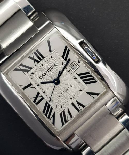 Cartier Tank Anglaise 3511 39.9mm Very Good condition stahl steel CL84Ott