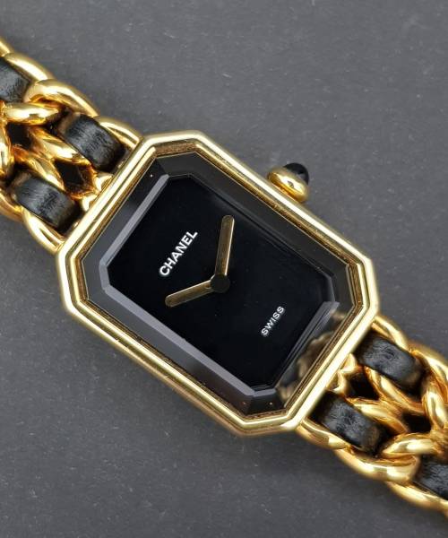 Chanel Première Plated Leather Quartz Ladies Watch Size L Gold Plated Leather Premiere H0001 H0001 Smal Size