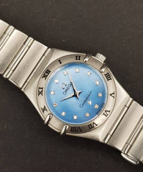 Omega Constellation Quartz 1562.85 22mm MOP Quarz Good condition stahl steel 369XXX02No