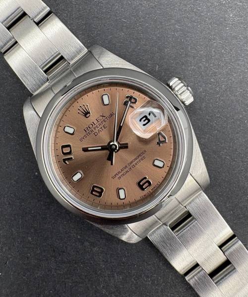 Rolex Oyster Perpetual Lady Date 79160 26mm Pink Dial Good condition stahl steel 15XXHKG